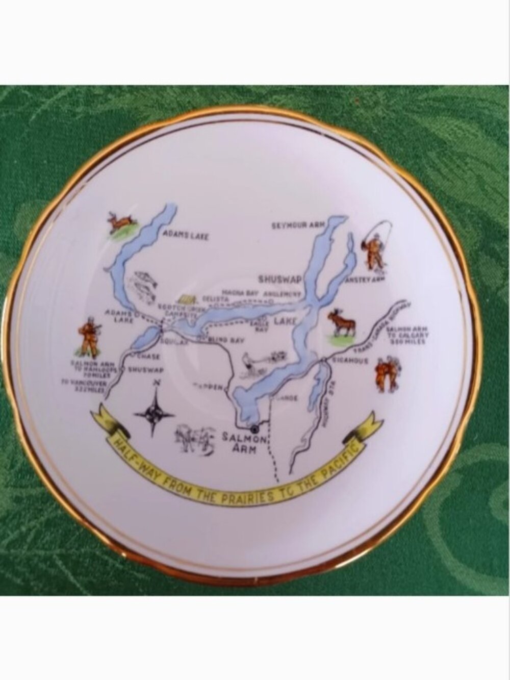 Vintage Royal Ascot Bone China Shuswap Lake/Salmon Arm Saucer